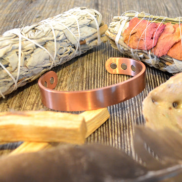100% Copper Magnetic Bracelet Cuff with 6  Embedded Magnets for Healing Energy, Natural Healing and Spiritual Wellness - Unisex Jewelry