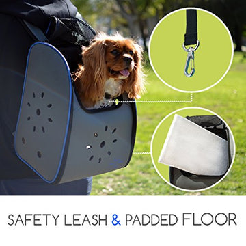 Pop Up Pet Carrier Backpack Bag with Weather Resistant Oxford Material, Vented Sides and Zipper Top for Dogs, Cats + More! Includes Bag