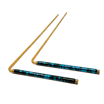 Blue Powder Coated Brass Dowsing Rods for Tracing Spiritual Energy Chi, Ghost Hunting, Water Divining, Answering Questions, Finding Gold and Lost Items!