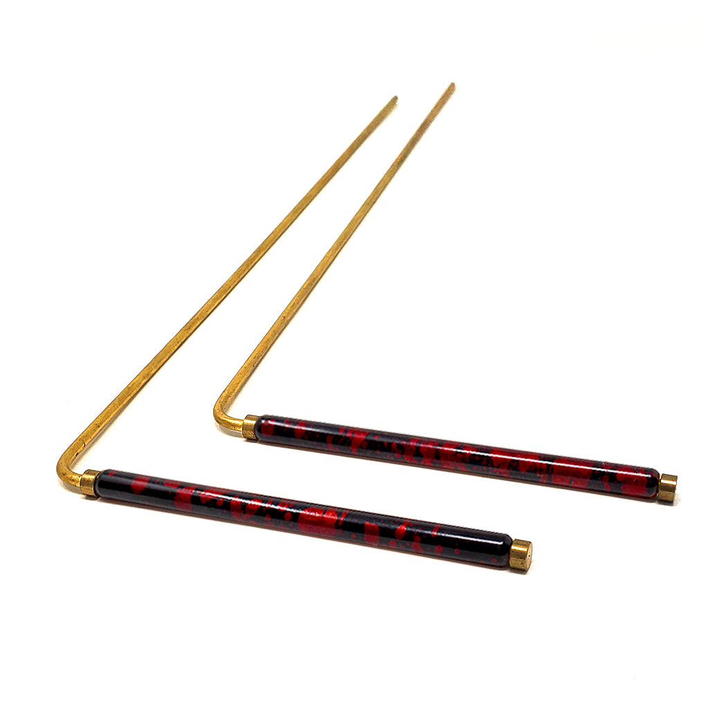 Red Powder Coated Brass Dowsing Rods for Tracing Spiritual Energy Chi, Ghost Hunting, Water Divining, Answering Questions, Finding Gold and Lost Items!