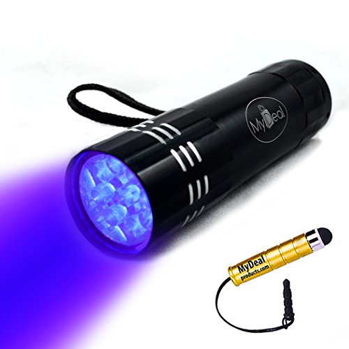 VisiTRUTH UV Ultraviolet 9 LED Blacklight Pocket Flashlight WITH BATTERIES for Verifying IDs / Money / Credit Cards / UV Stamps and More Security!