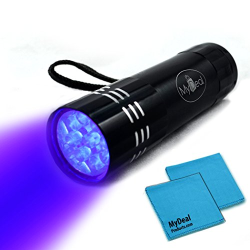 VisiART UV Ultraviolet 9 LED Blacklight Pocket Flashlight WITH BATTERIES for Checking Authenticity/Repairs in Paintings, Fabrics, Ceramics and China